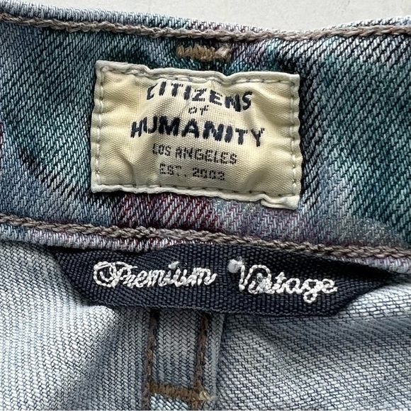 2/25 Citizens Of Humanity Vintage Floral Denim Blue Jeans High Rise Olivia 26 - Picture 4 of 8